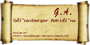 Günszberger Adriána névjegykártya